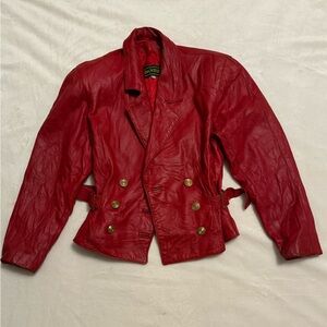 Danier Red Leather Jacket